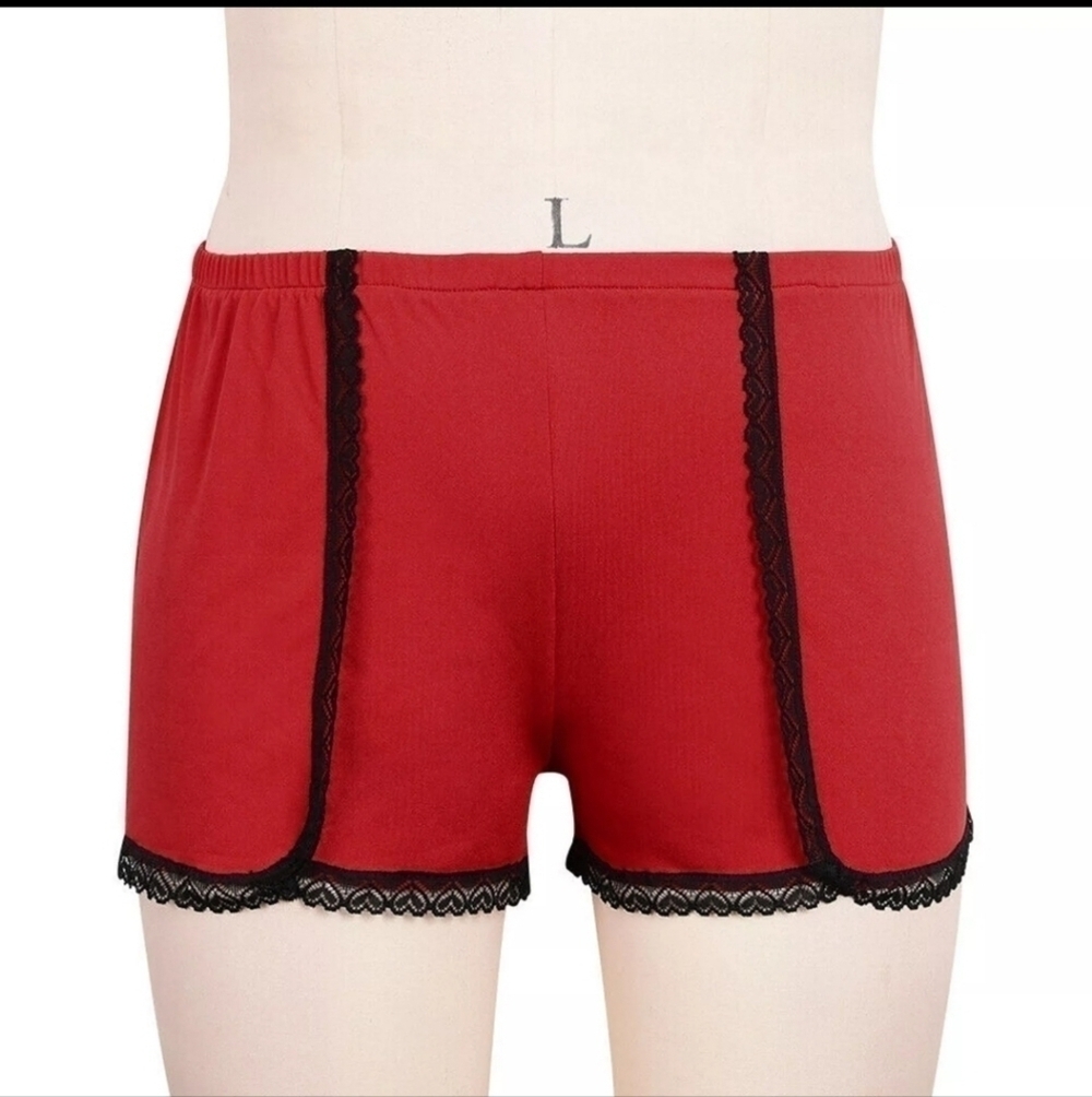 TWO-PIECE Lace Trim Lingerie Shorts and Camisole Set Pajamas Last One 2XL! - Picture 3 of 5